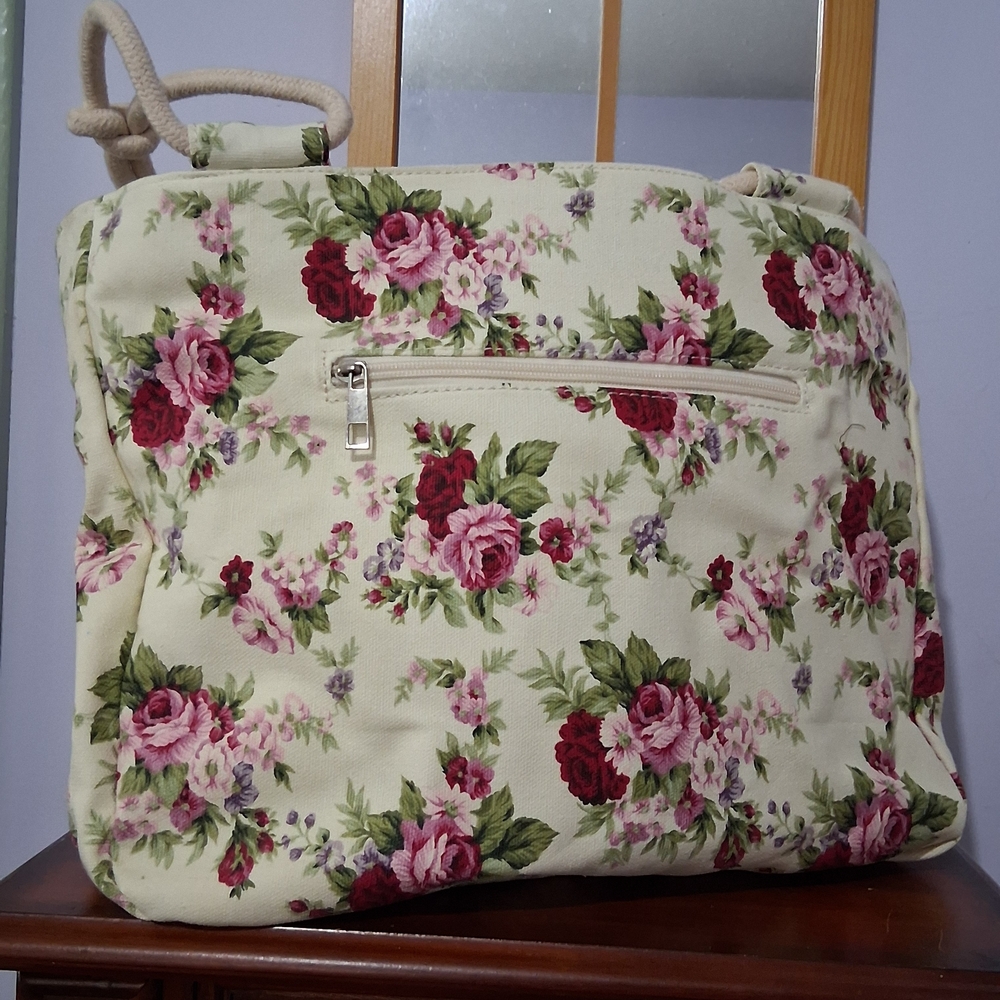 Floral Cream Tote Bag
